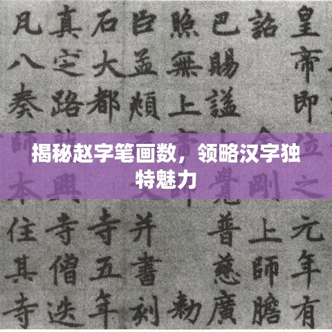 揭秘趙字筆畫數(shù)，領(lǐng)略漢字獨(dú)特魅力