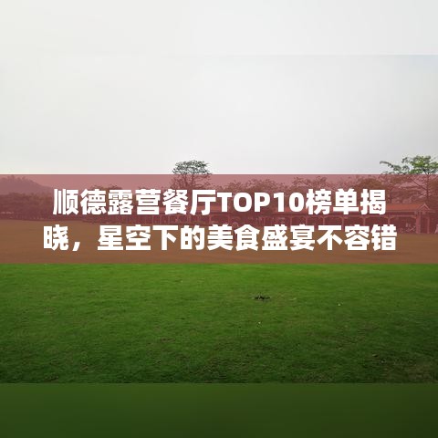順德露營餐廳TOP10榜單揭曉，星空下的美食盛宴不容錯(cuò)過！