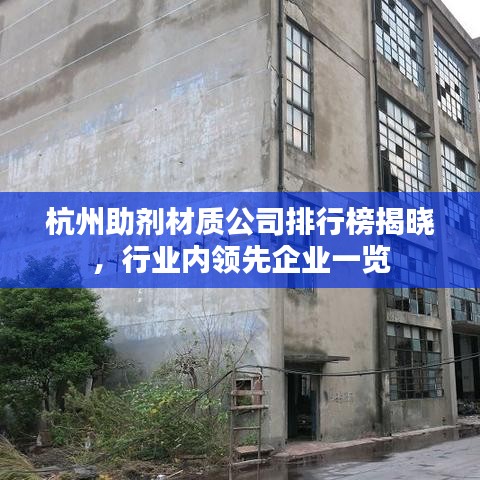 杭州助劑材質(zhì)公司排行榜揭曉，行業(yè)內(nèi)領(lǐng)先企業(yè)一覽