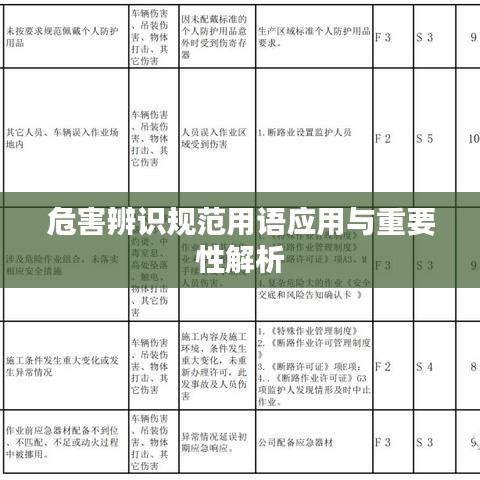 危害辨識(shí)規(guī)范用語(yǔ)應(yīng)用與重要性解析