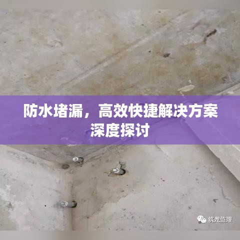 防水堵漏，高效快捷解決方案深度探討
