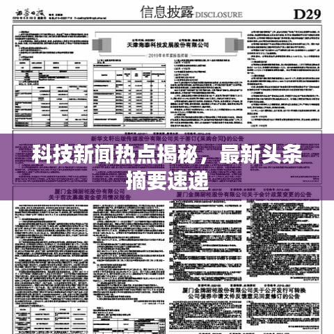 科技新聞熱點(diǎn)揭秘，最新頭條摘要速遞