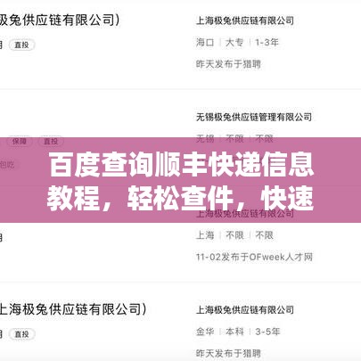 百度查詢順豐快遞信息教程，輕松查件，快速掌握！