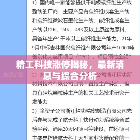 精工科技漲停揭秘，最新消息與綜合分析