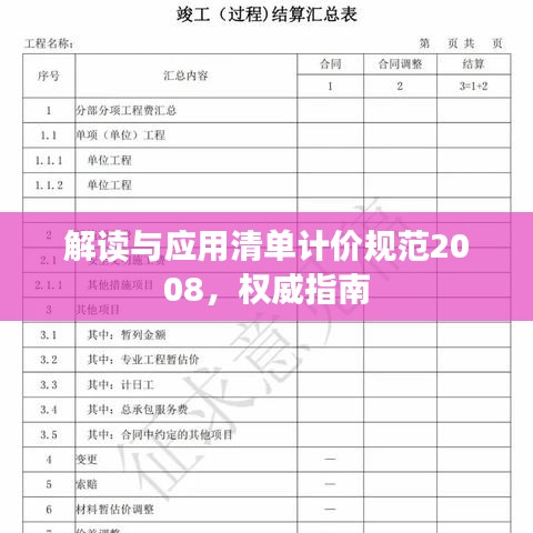 解讀與應(yīng)用清單計價規(guī)范2008，權(quán)威指南