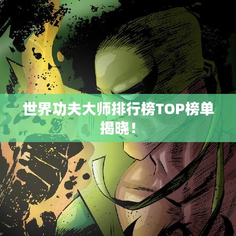 世界功夫大師排行榜TOP榜單揭曉！